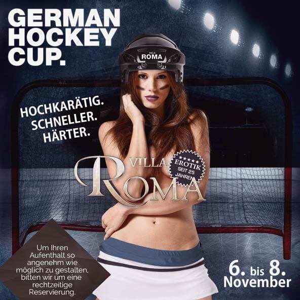 Eishockey Cup Deutschland, mit live Übertragung aus dem Bordell München.